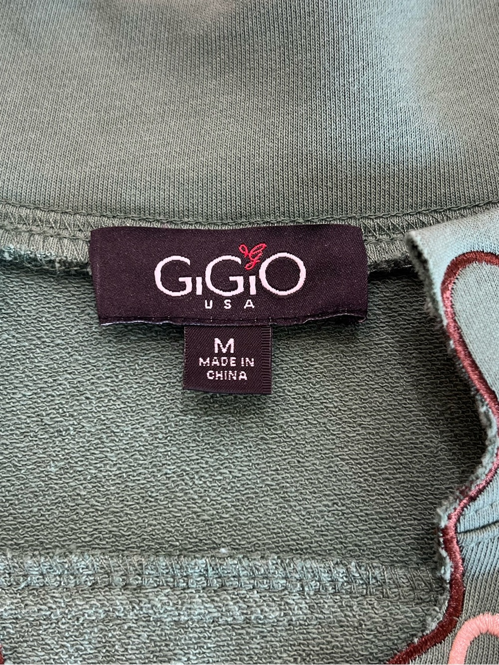 GIGIO USA Vintage Horse Embroidered Green Sweatshirt Top Size M - Picture 7 of 11
